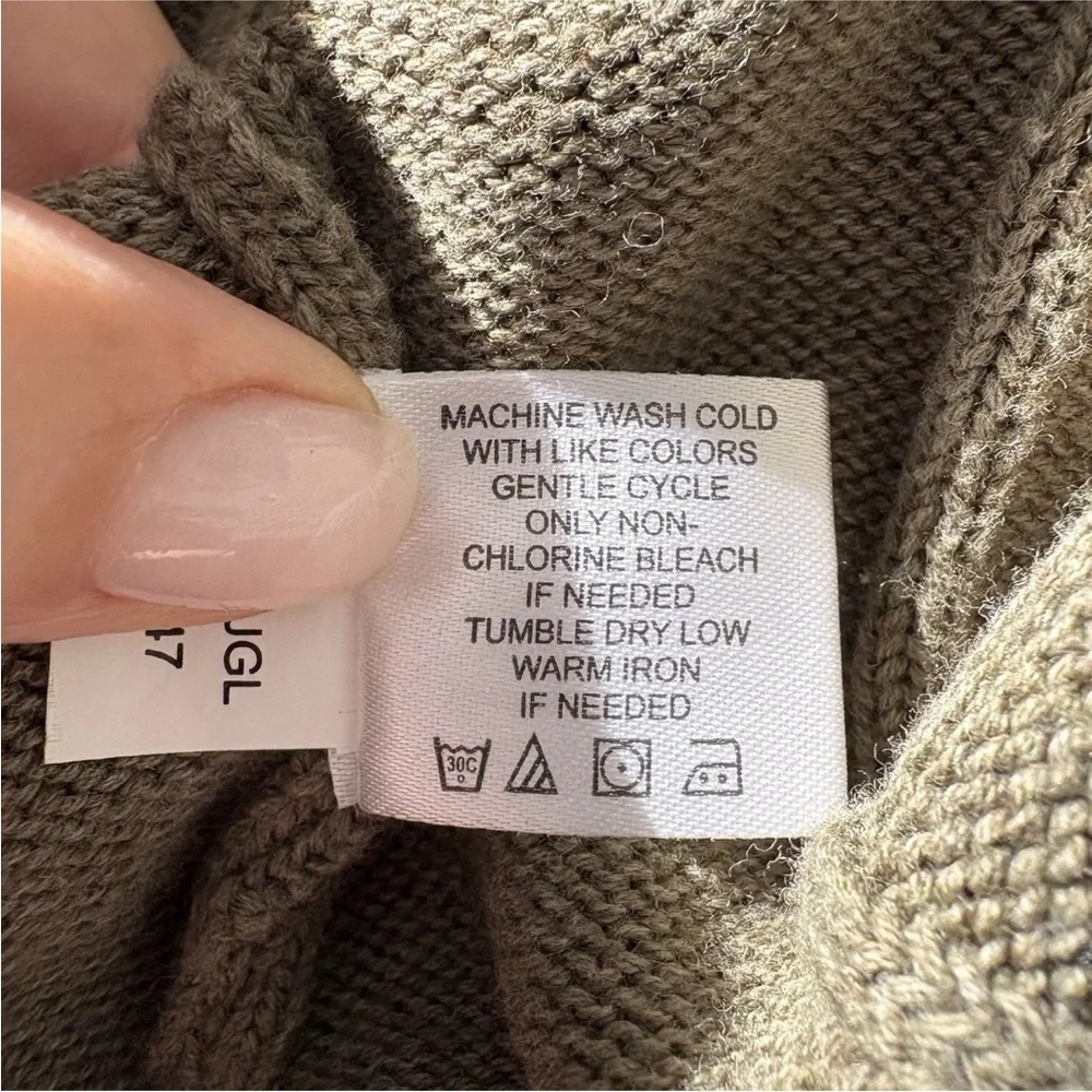 Orvis Olive Green Ribbed Knit Cotton Crewneck Sweater Mens Size Large‎ (1349)